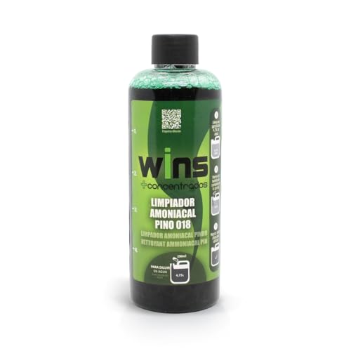 VINFER| WINS018 Limpiador Amoniacal Pino Concentrado 250 ml | Rinde 5 Litros | Potente Detergente Desengrasante e Higienizante | Limpieza Profunda y Frescor Natural | 100% Made in Spain