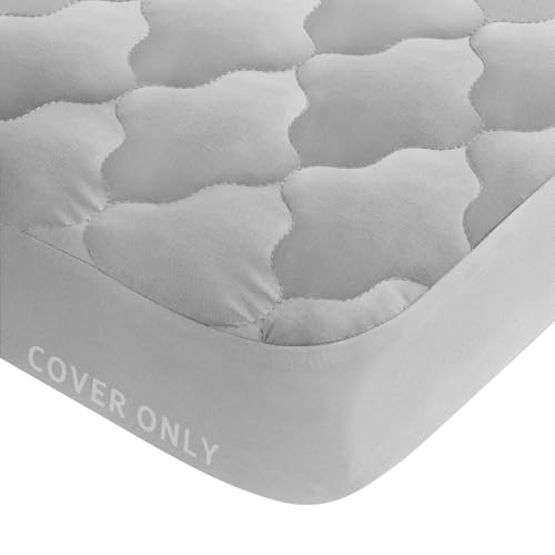 Image of Waterproof Pack and Play Mattress Pad 39" x 27", Compatible with Graco Pack and Play & Dream On Me & Pamo Babe, Cotton Fabric Playpen/Playard Sheet Quilted, Gray
