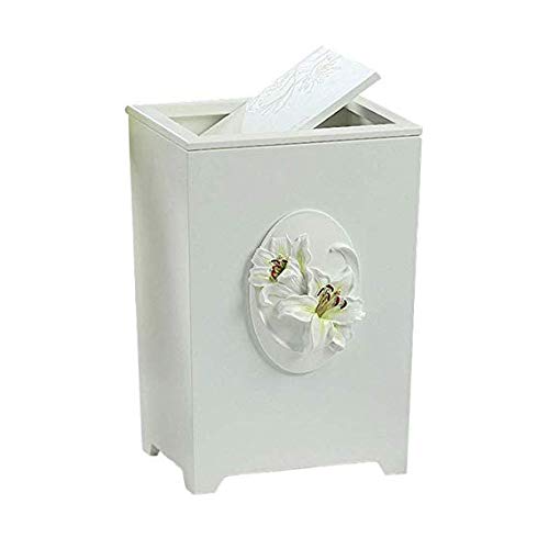 Poubelle à couvercle oscillant plastique résistant pour salle de bain et salon