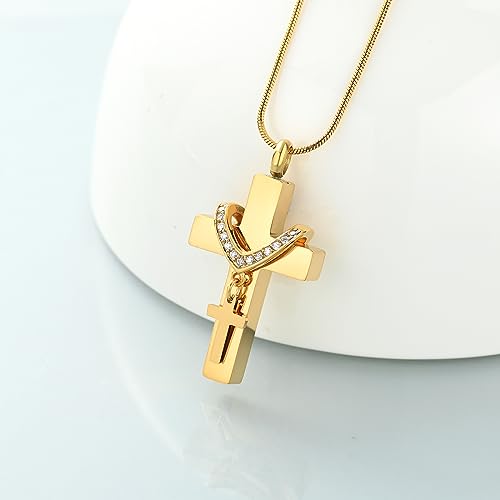 Cremation Jewelry Cross Urn Necklace for Ashes Stainless Steel Cross Urn Pendant Ashes Holder Memorial Jewelry4