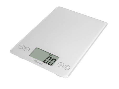 Escali 157W Arti Glass Digital Kitchen Scale 15Lb/7Kg, Crisp White by Escali