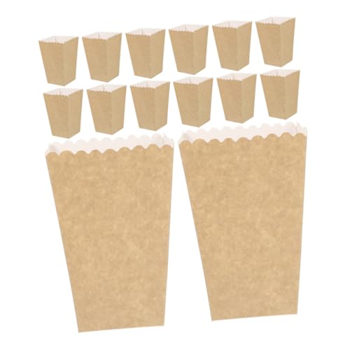 HEALSOPTHY 24 Piezas Cajas Pequeñas para de Maíz Kraft Contenedores Multiusos para Aperitivos Pollo Frito y Dulces para Fiestas Cine y Reuniones Familiares
