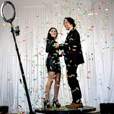 Image of Atoz Store 360 Photo Booth Rotating Machine30 Inch (2.5 Fit) Selfie Booth Platform Spin For Camera Video Photo Booth For Events Parties Platform, Black