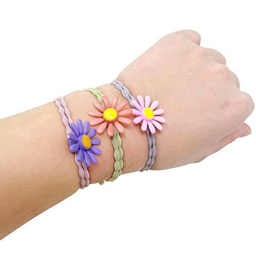 Honbay 30Pcs Elastic Daisies Hair Ties Flower Hair Rope Rings Cute Ponytail Hair Holders Non-Slip Hair Bands For Thick And Curly Hair (5 Color) #TOP4