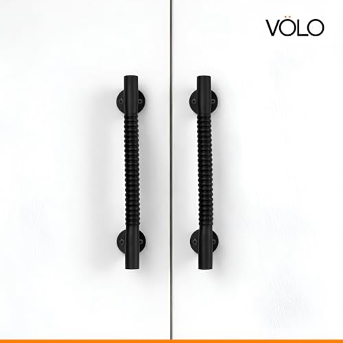 Image of VOLO Main Door Pull Push Handle for Main Entry | Interior Exterior Use | Modern Home Office Door Hardware Pull Handle | (Black, 8 Inch (200MM), Pack of 2 Piece (K-59))