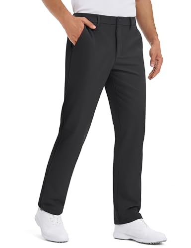 Tacvasen Winter Work Pants For Men Fleece Lined Black Golf Dress Pants