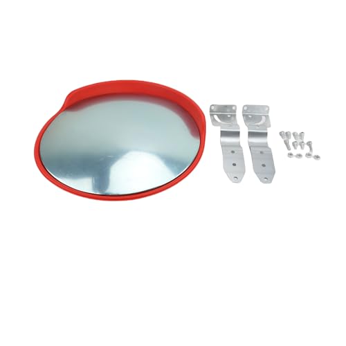 Generic Espejo Convexo Espejo de Seguridad Gran Angular para Estacionamiento de Entrada, de Seguridad de Tráfico de PC PP de 18 Pulgadas para Tienda de Garaje (Tipo exterior (diámetro del tubo de