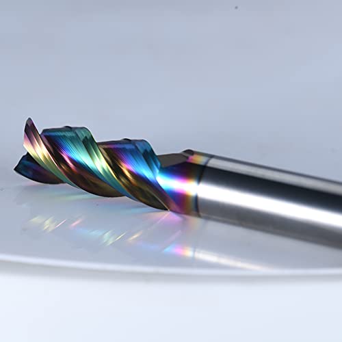 Image of XJL DLC Coating End Mill for Aluminum Carbide End Mills Set Square Nose 3 Flutes Milling Cutter for 6061 Aluminum Alloy
