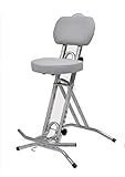  LIBEDOR Stehhilfe Stehhocker Stehsitz Sitz Stehstütze mit ergonomischer Sitz 6 cm dick im Silber bis130kg belastbar
