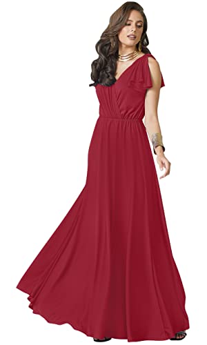 Image of KOH KOH Womens Long Sleeveless Bridesmaid Wedding Guest Prom Maxi Dress