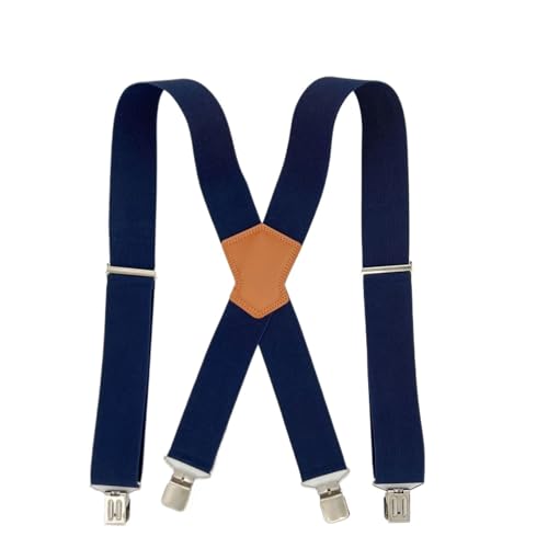 Tirantes para hombre con 4 clips fuertes de 5 cm elásticos y ajustables para pantalones de trabajo