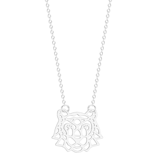 Charme collier animal origami géométrique pendentif tigre unisexe