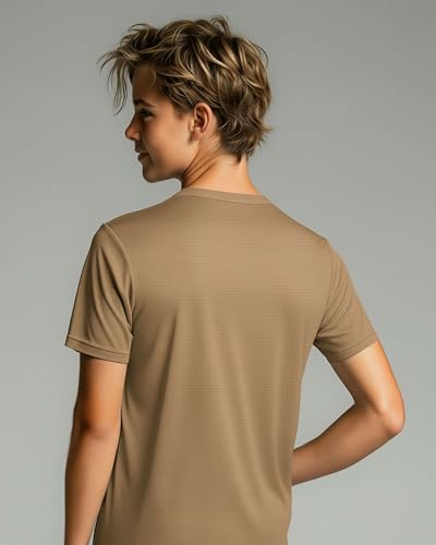 Image of Real Essentials 5 Pack: Boys Breeze Tech Dry-Fit Short Sleeve Athletic T Shirt Active Workout Gym Kids Youth
