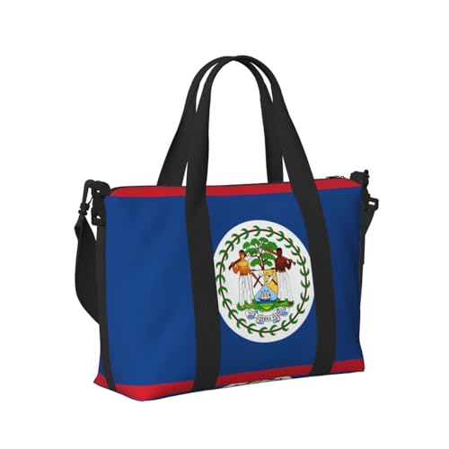Belize Flag Hand-held messenger travel bag, suitable for work, travel, fitness, tourism, women's casual handbag with zipper,2