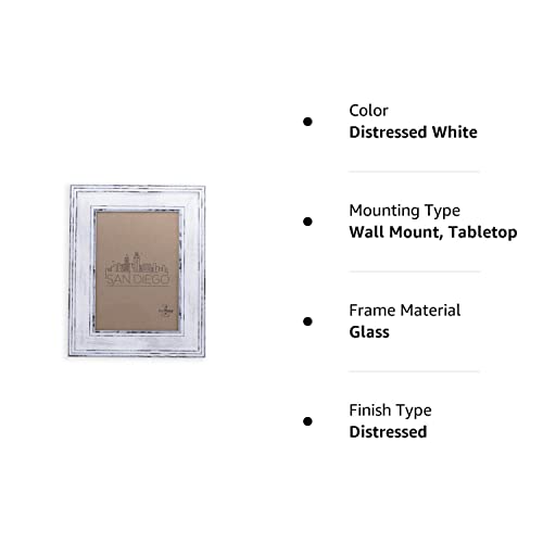 Horsemen 8X10 Picture Frame Distressed White - Mount Desktop Display, Frames By Ecohome #TOP6