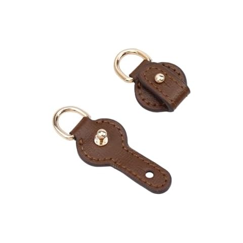 FarBoat 2pcs Bag Strap Buckle Protective D Ring Faux Leather Purse Strap Extension Parts for Handbag Crossbody Bags Making or Repair (Coffee Brown) Cover