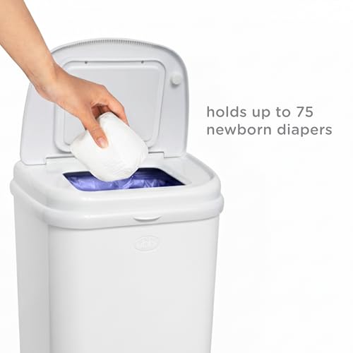 Image of Ubbi Stainless Steel Venti Diaper Pail, No Special Bag, Odor-Locking, White