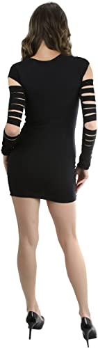 Image of ToBeInStyle Women's Stretch See Through Fishnet Novelty Mini Rave Party Dress