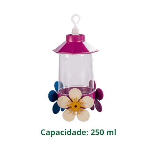 KIT 2 peças Bebedouro Beija Flor 250ml cores sortidas - Ideal para Jardins, Atrai Pássaros, Adiciona