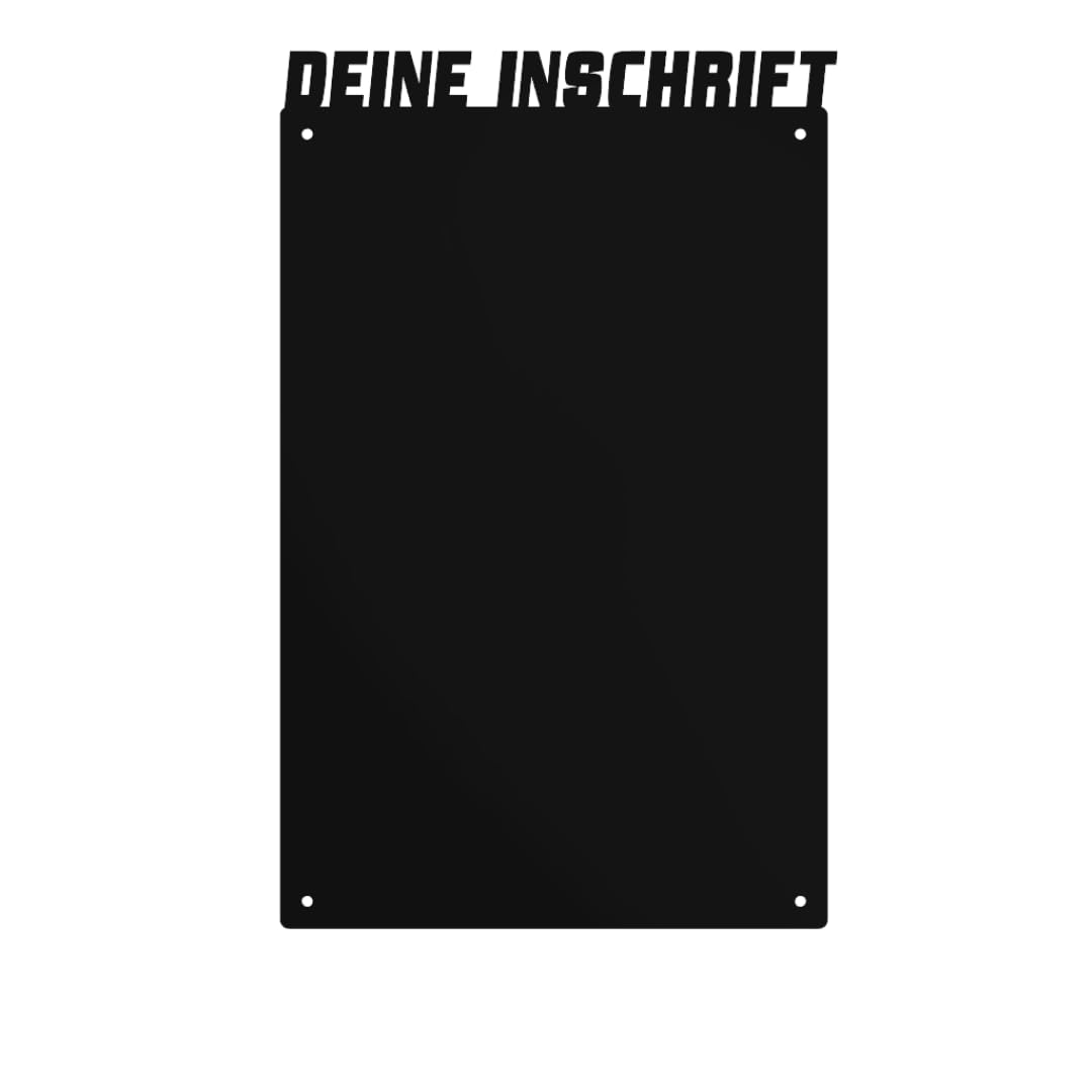 Pizarra Magnética Personalizable - 30x50 cm - de Acero - Se Puede Escribir - Ideal Para Imanes y Notas - Incluye Kit de Montaje - Negro
