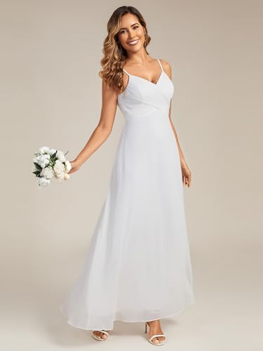 Image of Ever-Pretty Women's Summer Backless Spaghetti Strap Chiffon Bridesmaid Dresses Empire Waist Formal Wedding Guest Dress