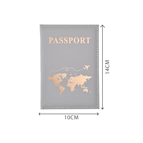 Image of House of Quirk Multi-Functional PU Leather Travel Passport Case, Passport Protection Cover, Credit Card & ID Card Holder (Grey)