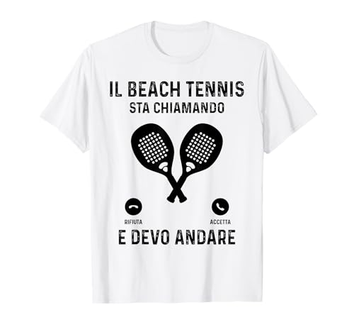 Beach Tennis Divertente Racchettoni Spiaggia Maglietta