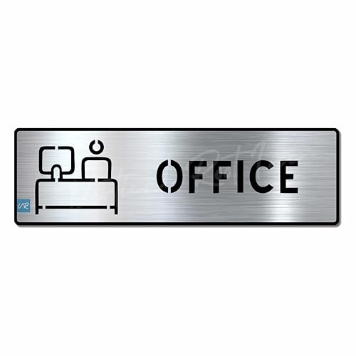 Vertical Root Inc® Premium Brush Steel Finish Acrylic Office Door Sign Easy to Mount 3M Self-Adhesive Tape Signage for Hotel Office Resort Society Corporate Business Hospital