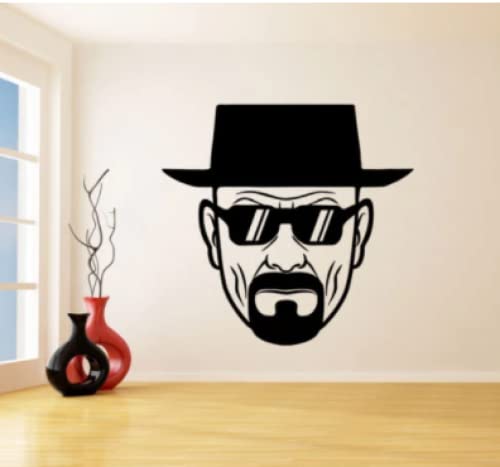 Calcomanías de vinilo adhesivas extraíbles para pared Breaking Bad Heisenberg con gafas de sol pegatinas de pared decoración artística para dormitorio Mural Sticker20X19cm