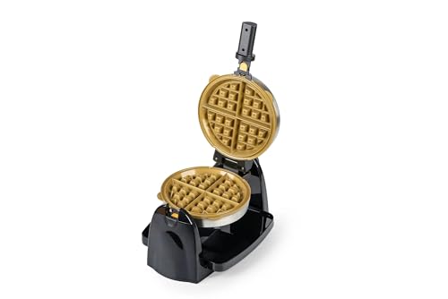 KRUPS Waffle Maker, Rotating Belgian Waffle Maker, 180° Flip Waffle Iron, Ceramic Non-Stick Plate, 3 Browning Control Levels, Foldable Cool Touch Handle, Removable Drip Tray, Stainless Steel