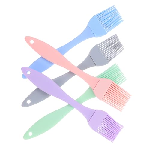 Abaodam 5pcs Bbq Brush Food Basting Silicone Brush Non-stick Baking Bbq Supplies for Grilling Comfortable to Hold Handle