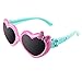 CGID Gomma morbida per bambini Occhiali da sole polarizzati a forma di cuore carino Montatura flessibile Protezione UV400 al 100% per bambini Ragazzi e ragazze Età 3-10, Rosa Blu