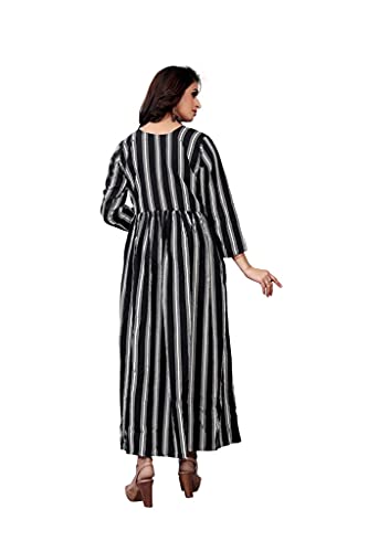 Image of H.E HAMZA ENTERPRISER Printed Crepe Material Brown Western Dress For Women