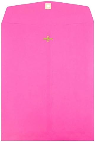 JAM PAPER 9 x 12 Colored Envelopes with Clasp Closure - Ultra Fuchsia Hot Pink - 50/Pack