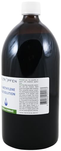Methylene Blue 1% solution 33.8 Fl Oz - 1000 ml | Ultra High Purity | USP Pharma Grade Ingredients - Third-Party Tested | Formaldehyde free | Glass Bottle | Heiltropfen® - 7