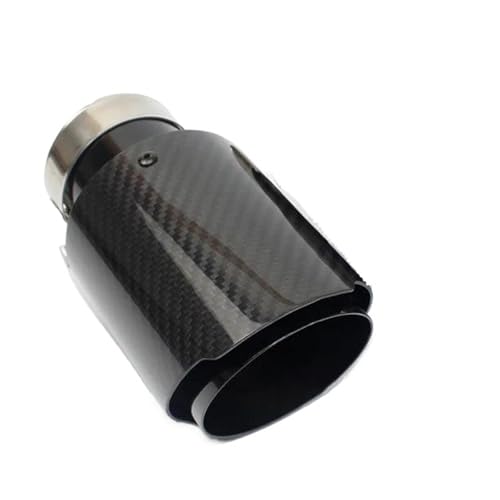 Tubo de escape de carbono y acero para BMW E46 E90 con borde recto negro de 60-76 mm
