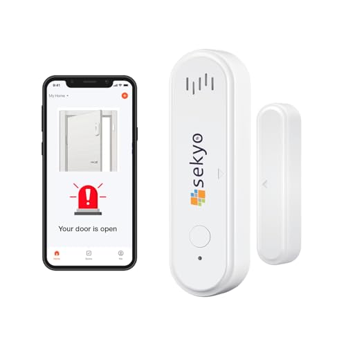 Image of Sekyo WiFi Smart Door Alarm Sensor with Siren | Wireless Magnetic Home Security System with Real-Time App Notifications | Easy Installation | Smart WiFi Connectivity for Door & Window (Pack of 1)