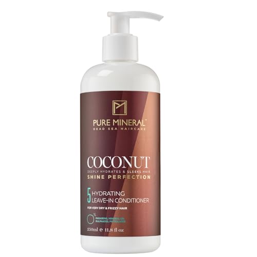 Pure Mineral - Acondicionador Sin Aclarado con Aceite de Coco - Hidratación y Brillo para Cabello Seco - Sin sulfatos, parabenos, petrolatos - 350ml