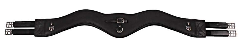 Horka cincha GP anatómica suave acolchado de piel, negro/plata