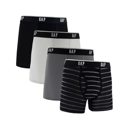 GAP Men's Underwear, Ultra Soft Modal Fabric with Fly Pouch Boxer Brief for Men, 4-Pack