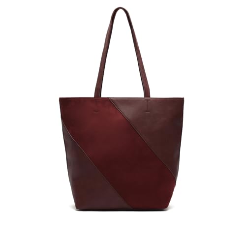 MISAKO Lumis bolso shopper grande efecto ante Mujer - Lumis Burdeos 33x40x16cm MISAKO Lumis bolso shopper grande efecto ante Mujer - Lumis Burdeos 33x40x16cm
