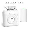 Mini Drucker Mobiler Fotodrucker für Smartphone Buyounger Multifunktionsgerät Bluetooth Drucker Klein Handy Sticker Drucker Thermodrucker USB Taschen Label Drucker Weiss ohne Patrone