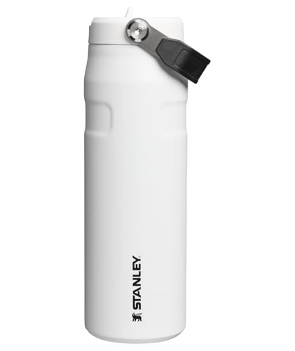 Image of Stanley IceFlow Flip Straw 2.0 Water Bottle 24 OZ | Built-In Straw with Larger Opening | Lightweight & Leak-Resistant | Insulated Stainless Steel | BPA-Free | Chalk