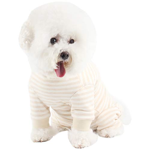 Image of Dog Surgery Recovery Suit Pet Surgical Onesie Long Sleeve After Surgery Wear Pet E-Collar Alternative for Female Male Dog with LegYellow Stripe /X-Large