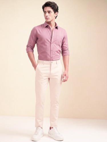 Image of Cozytton Men's Pure Cotton Solid Stylish Casual & Formal Wear Shirt | Stylish Regular Fit Full Sleeve Comfortable Office Party Trendy Shirt - Multi Color