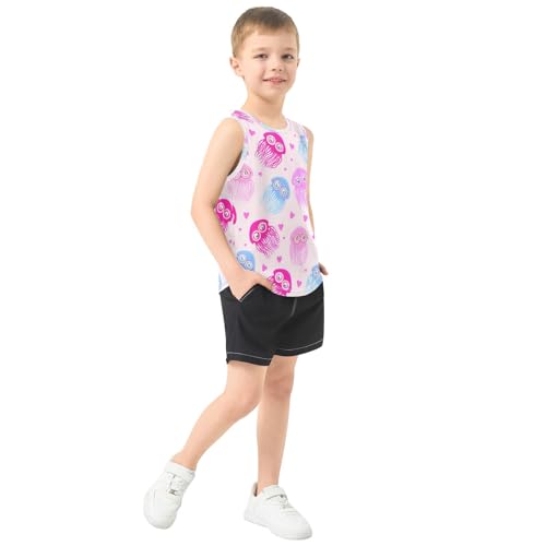 J JOYSAY Eyeglasses Jellyfish Heart Boys Tank Top Sleeveless Muscle Shirts Quick Dry Kids T-Shirts 3-15T4