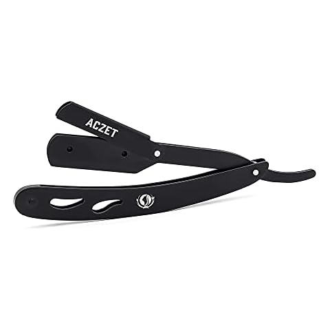 Professional Straight Edge Razor Barber Razors Cut Throat Men’s Shaving Straight Swing Lock Folding Razor Handmade Stainless Steel Cover