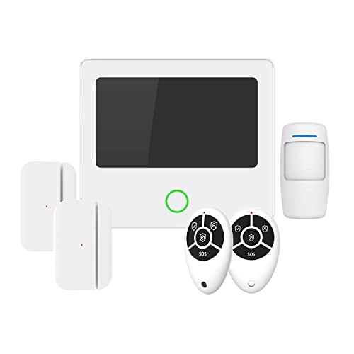 Daewoo Pack Alarme AM301, Centrale à écran Tactile, détecteur de Mouvement adapté aux Animaux, contacteurs de Porte et télécommandes, contrôle à Distance en Toute sécurité