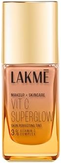 LAKMÉ Makeup+Skincare VitC Superglow Skin Perfecting Medium coverage, Natural Finish Liquid All Skin type Tint Cool Rose C140 25ml