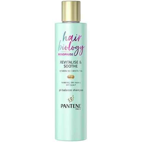 Pantene Menopause Shampoo, Hair Thickening Shampoo For Dry Hair And Scalp, Anti Hair Loss Care, Densifies Thinning Hair, Vitamin B3 & White Tea, Hair Thickening Products For Women, Hair Biology, 250ml Cover